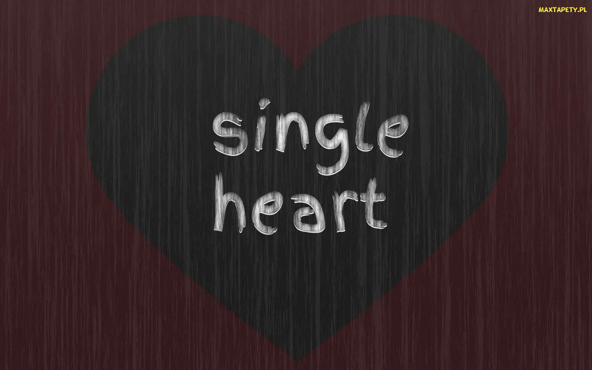 Single heart, Napis, Serce, Grafika