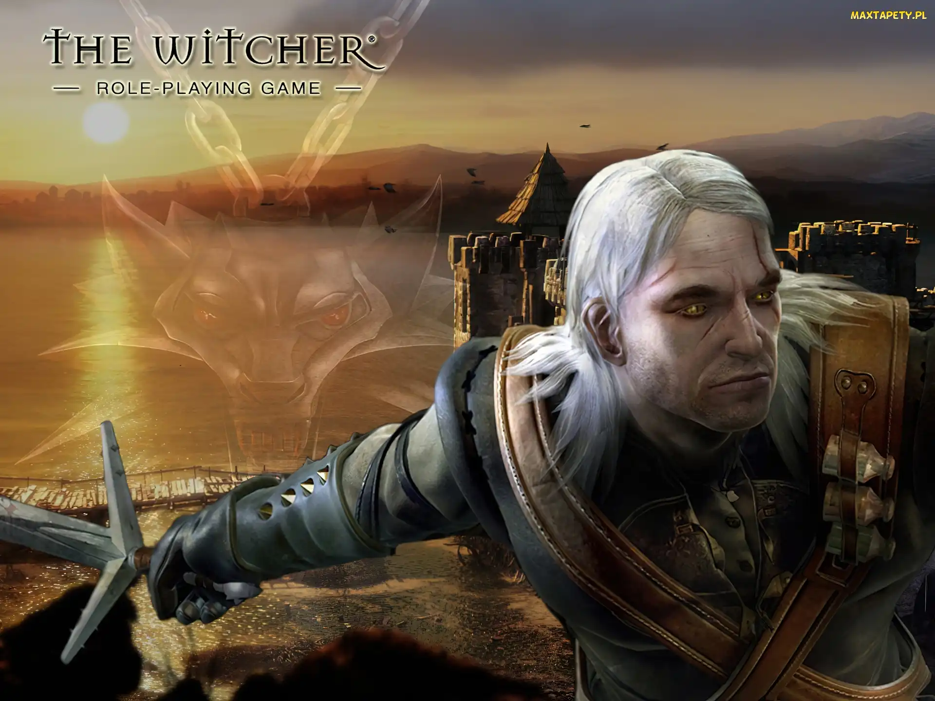 mężczyzna, talizman, amulet, miecz, The Witcher