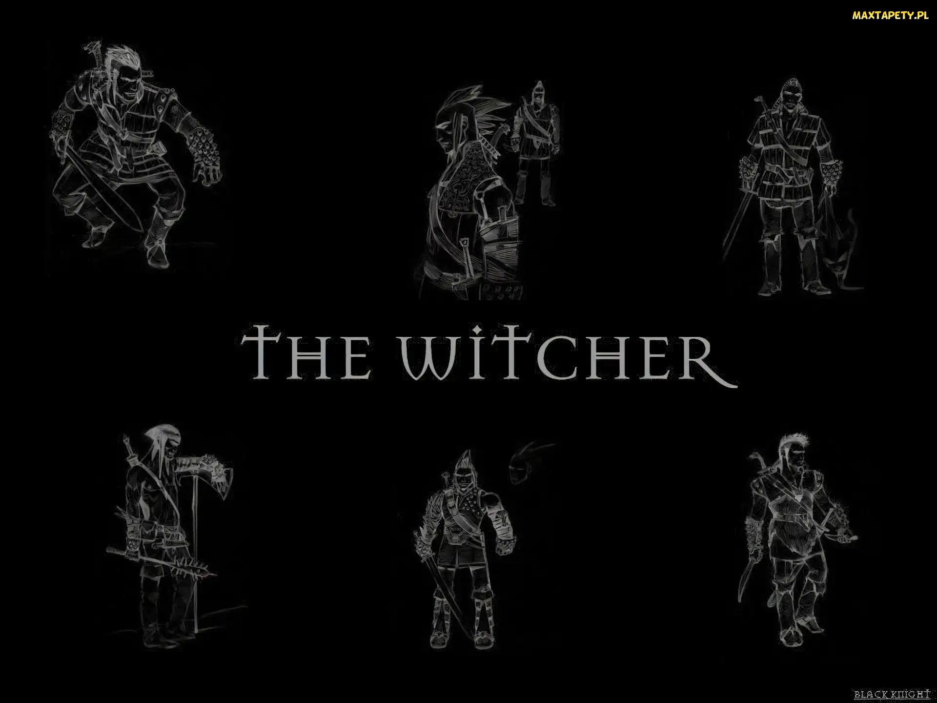 The Witcher, miecz, wojownik, szkic