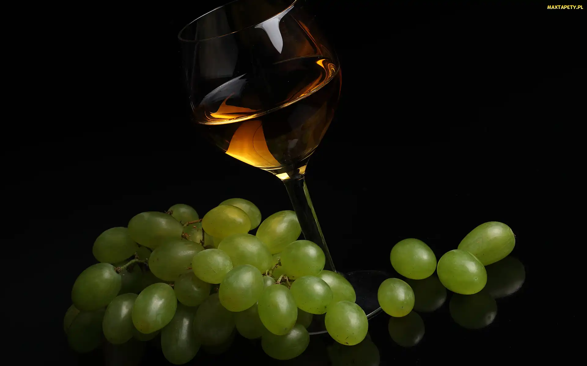 Wino, Winogrona, Zielone, Kiść, Kieliszek