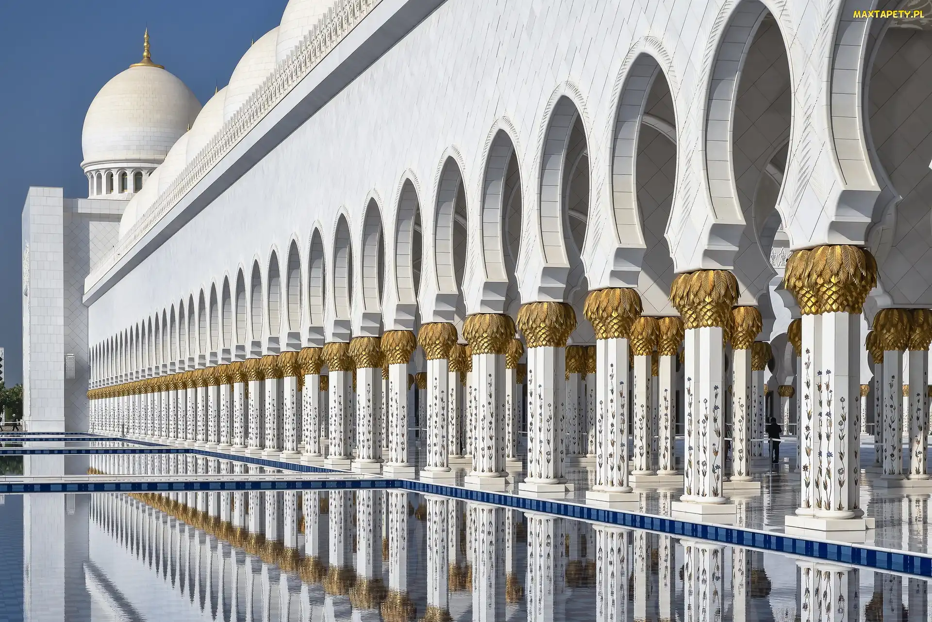 Zjednoczone Emiraty Arabskie, Abu Dhabi, Marmur, Kolumny, Złoto, Wielki Meczet Szejka Zajida
