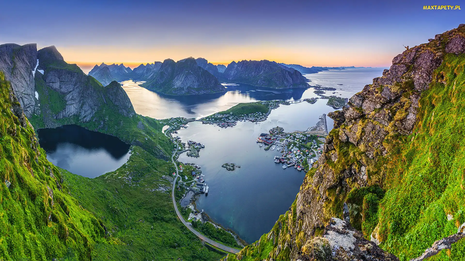 Norwegia, Lofoty, Góry, Morze Norweskie