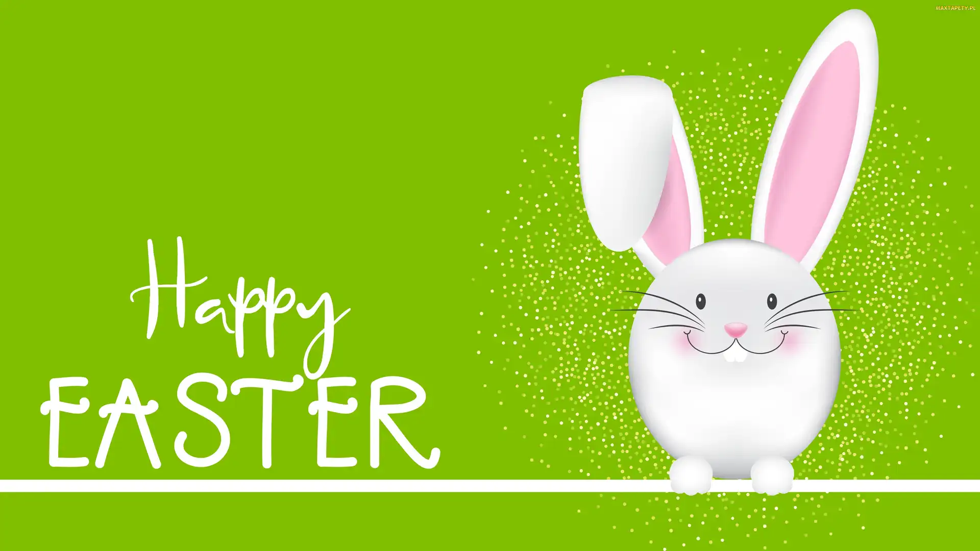 Wielkanoc, 2D, Happy Easter, Zajączek, Napis