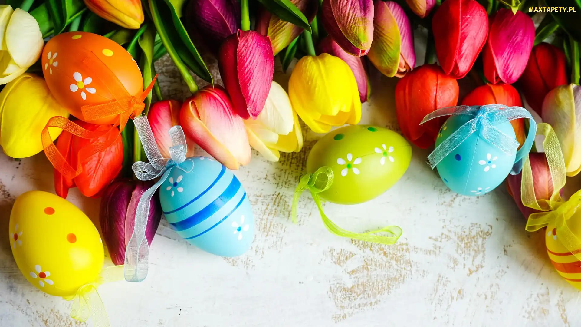 Tulipany, Sztuczne, Wielkanoc, Pisanki