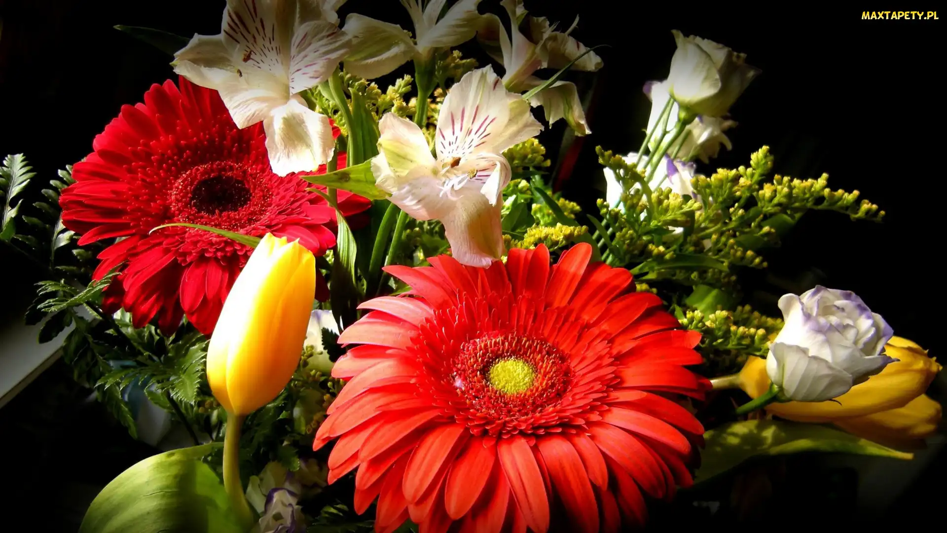 Alstremeria, Gerbera, Kwiaty, Bukiet