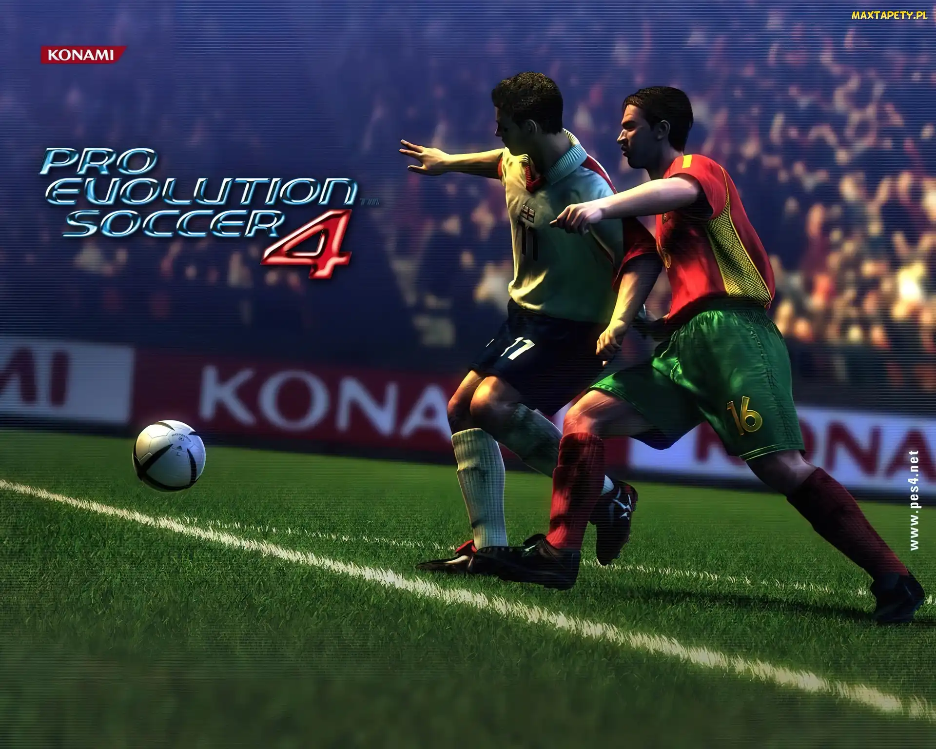 piłka, Pro Evolution Soccer 4, trawa, piłkarze, nożna
