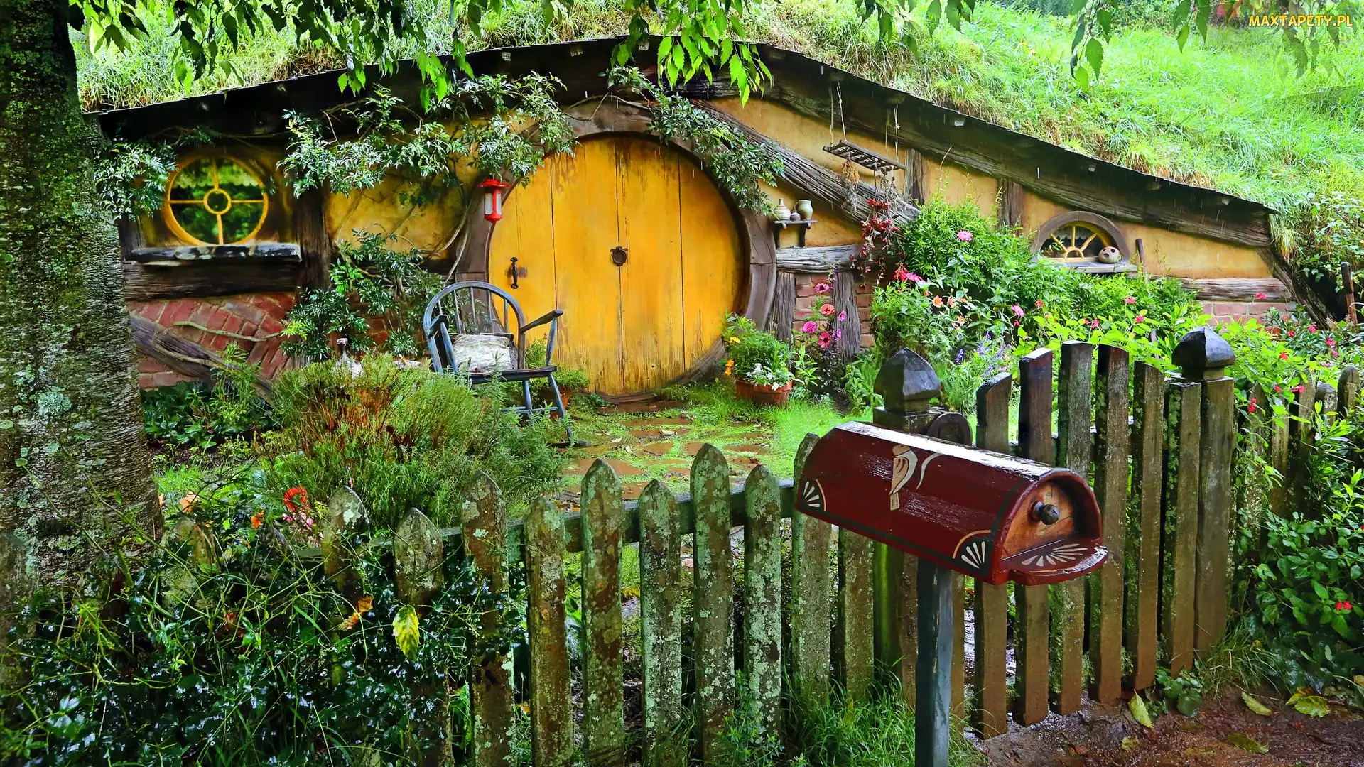 Plan filmowy Hobbiton, Miejscowość Matamata, Skrzynka, Nowa Zelandia, Hobbit, Płot, Atrakcja turystyczna, Wzgórze, Dom