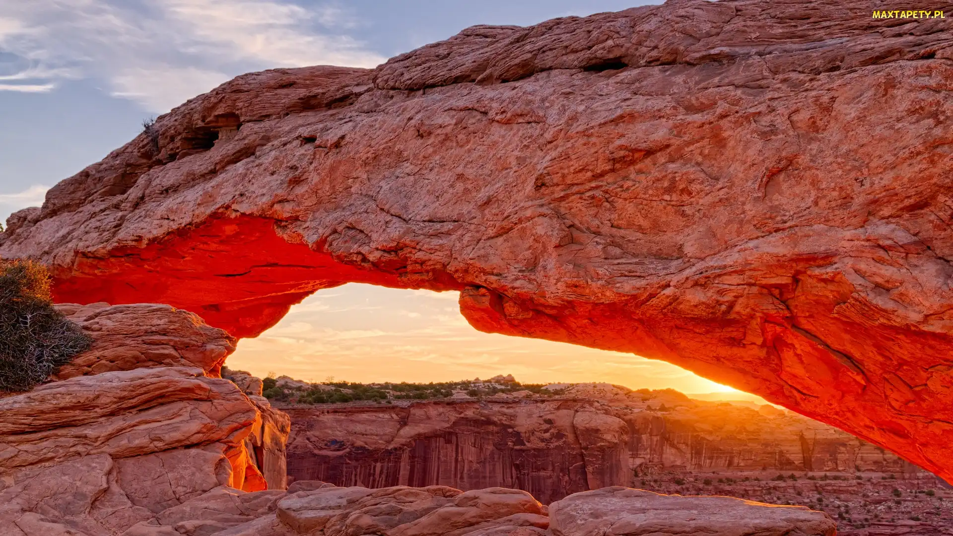 Stany Zjednoczone, Stan Utah, Łuk Mesa Arch, Park Narodowy Canyonlands, Skała, Kanion