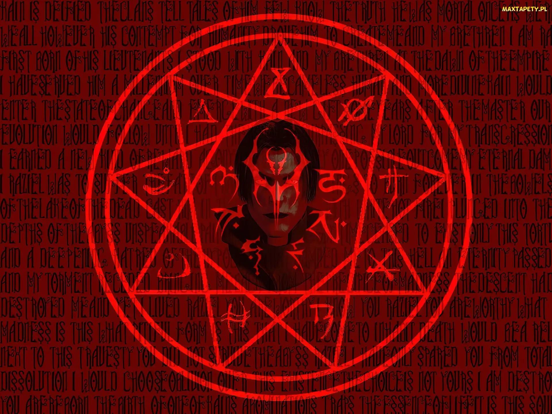 logo, twarz, okrąg, gwiazda, Legacy Of Kain Soul Reaver