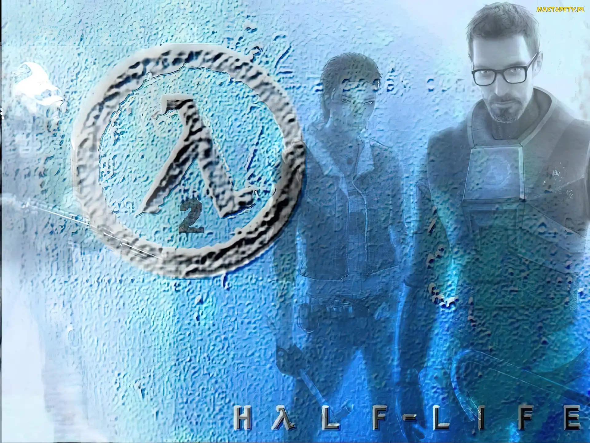 Half Life 2, logo, mężczyzna, kobieta, postać