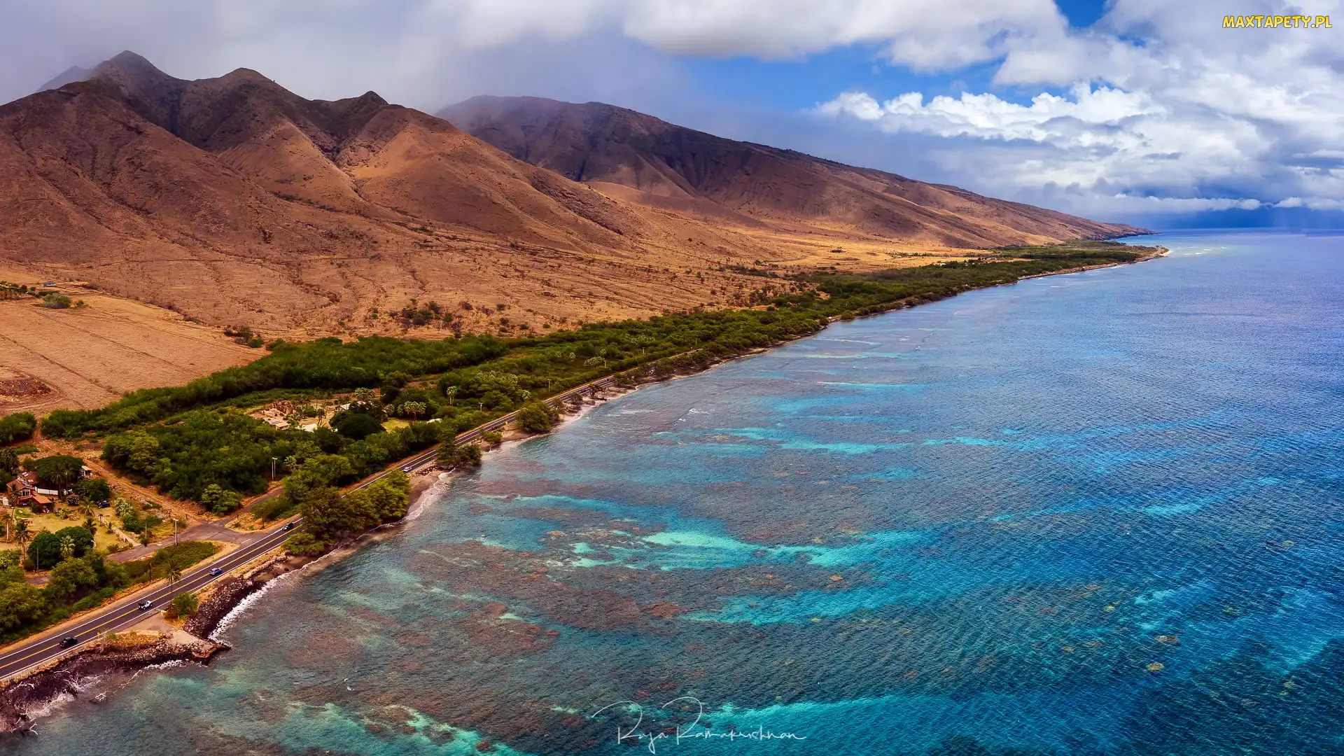 Hawaje, Wyspa Maui, West Maui, Stany Zjednoczone, Morze, Wybrzeże, Góry