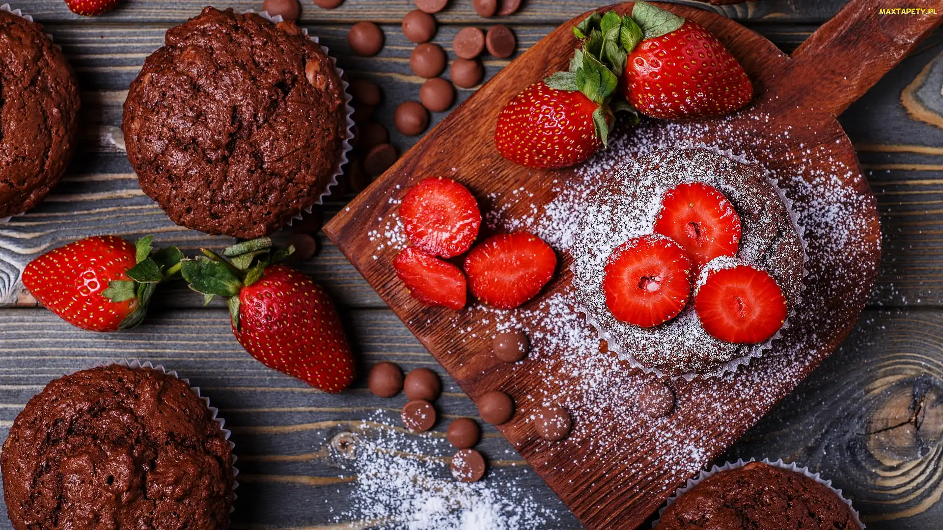 Deska, Truskawki, Babeczki, Muffinki