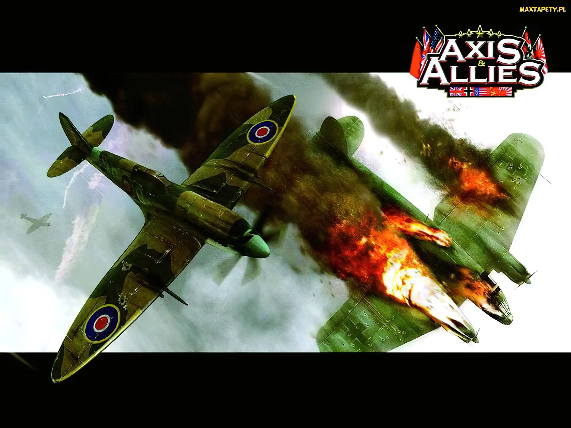 samolot, dym, Axis And Allies