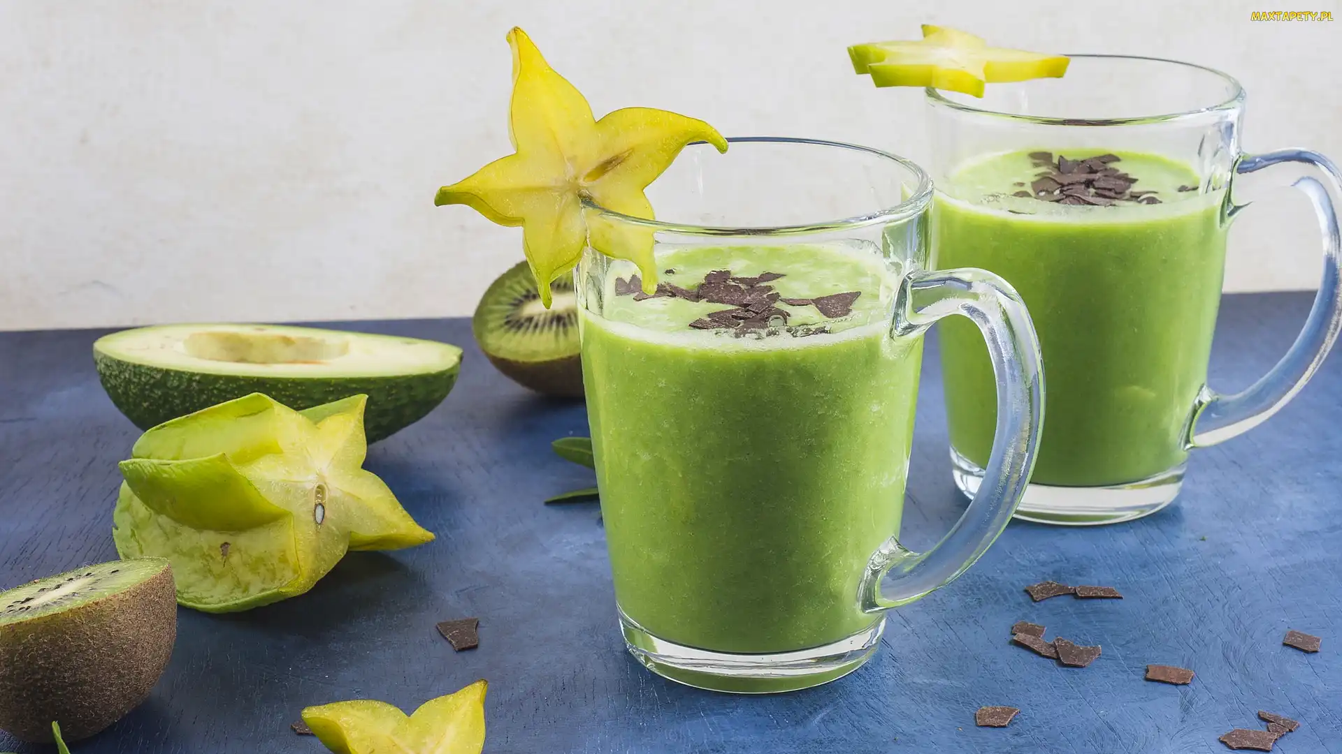 Napój, Awokado, Kiwi, Smoothie, Szklanki