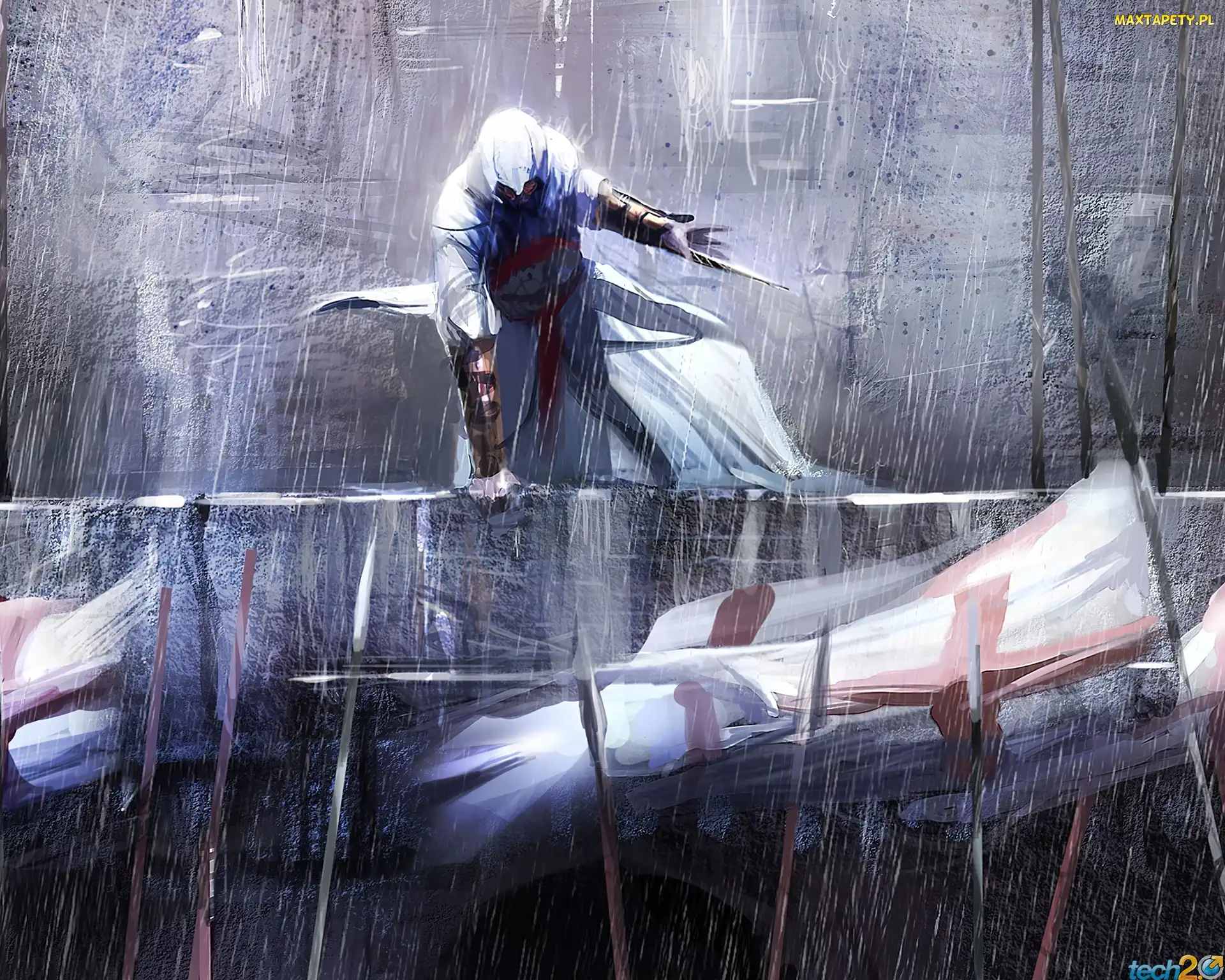 postać, włócznia, Assassins Creed