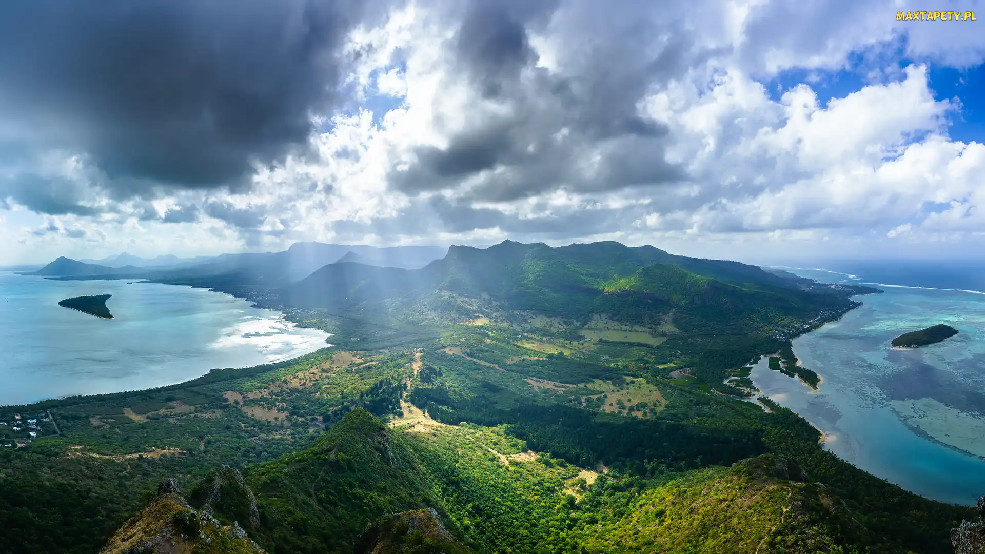 Góry, Le Morne Brabant, Le Morne, Mauritius, Półwysep, Zatoki, Wzgórza, Lasy, Morze