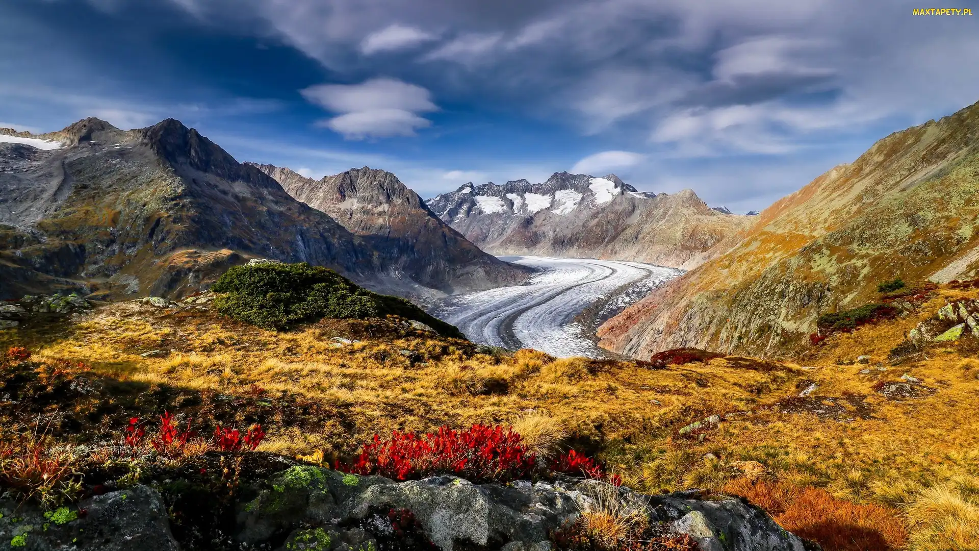Góry, Aletschgletscher, Lodowiec, Alpy Berneńskie, Szwajcaria