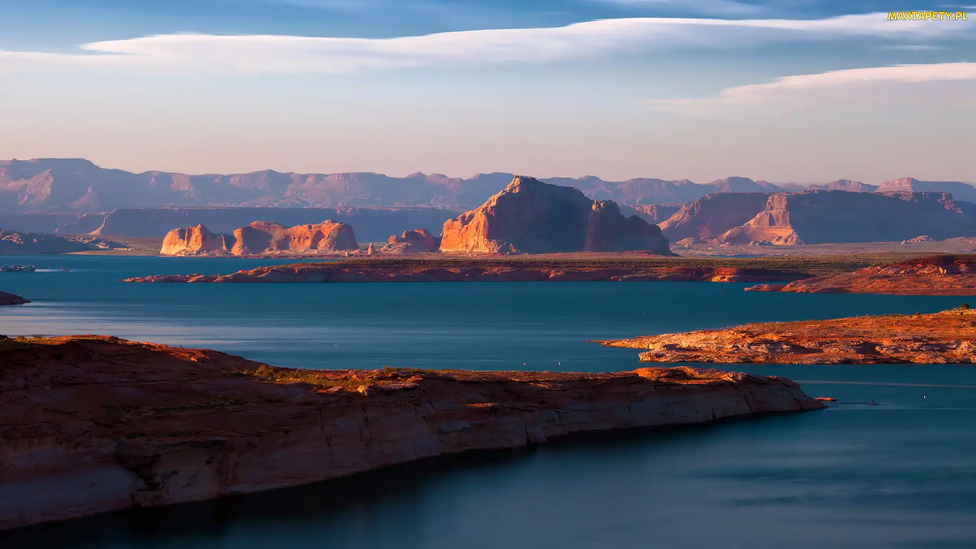 Lake Powell, Jezioro, Stany Zjednoczone, Glen Canyon, Skały, Arizona, Kanion
