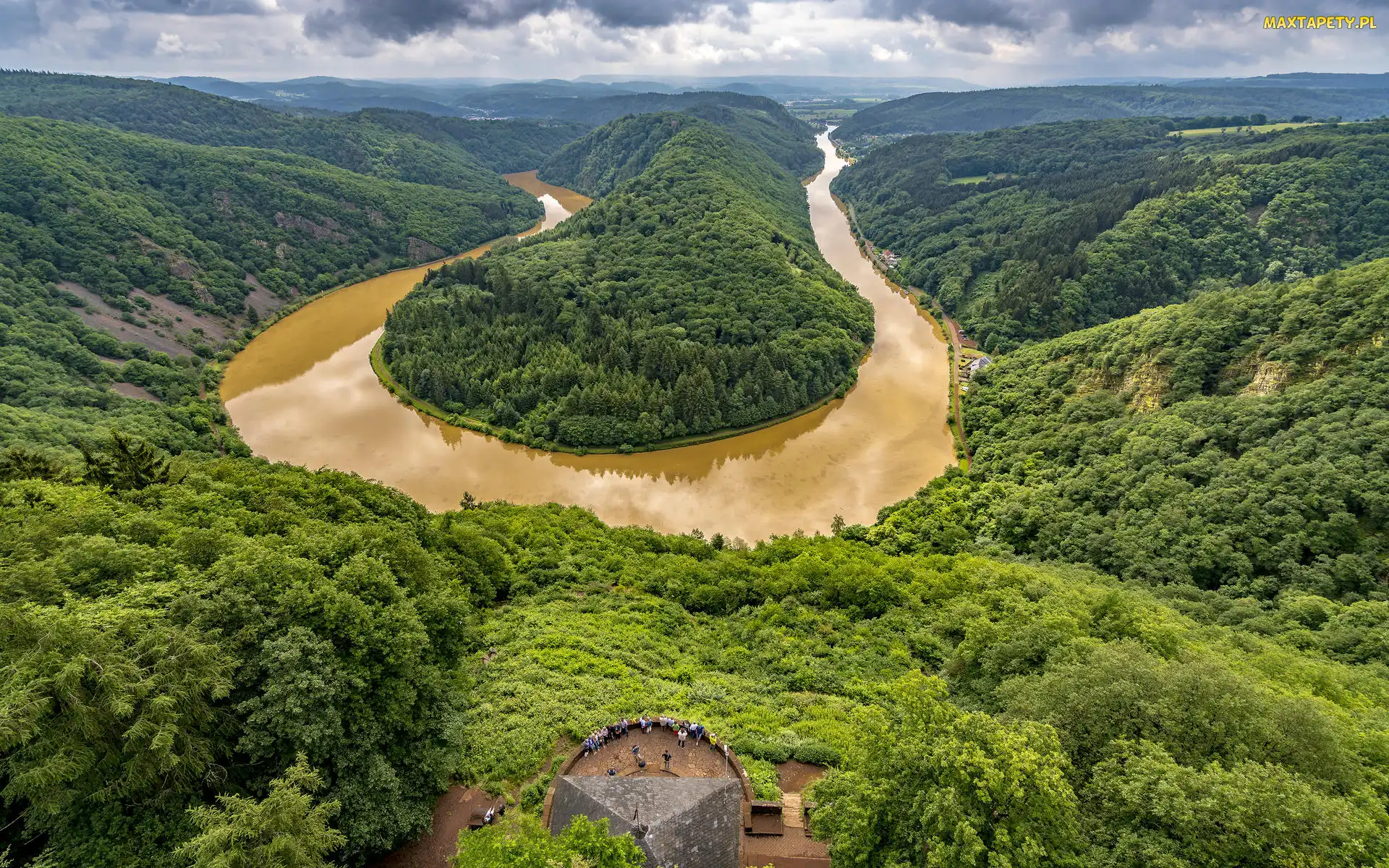 Niemcy, Mettlach, Saara River, Rzeka, Zielone, Lasy