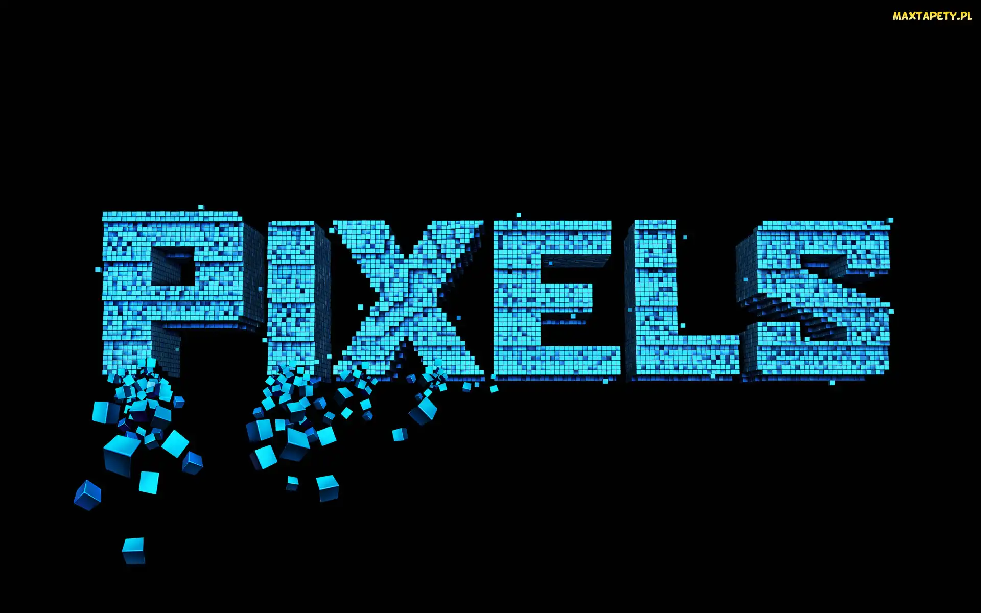 Grafika, Tło, Napis, Niebieski, Pixels, Czarne