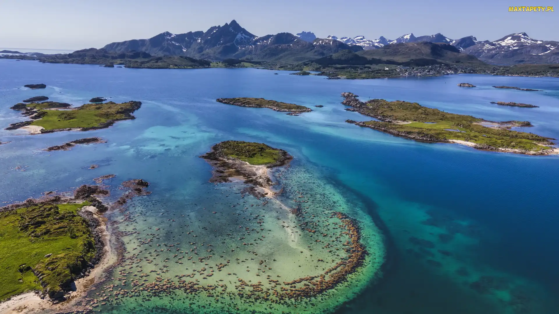 Norwegi, Nordland, Wysepki, Lofoty, Morze Norweskie, Góry