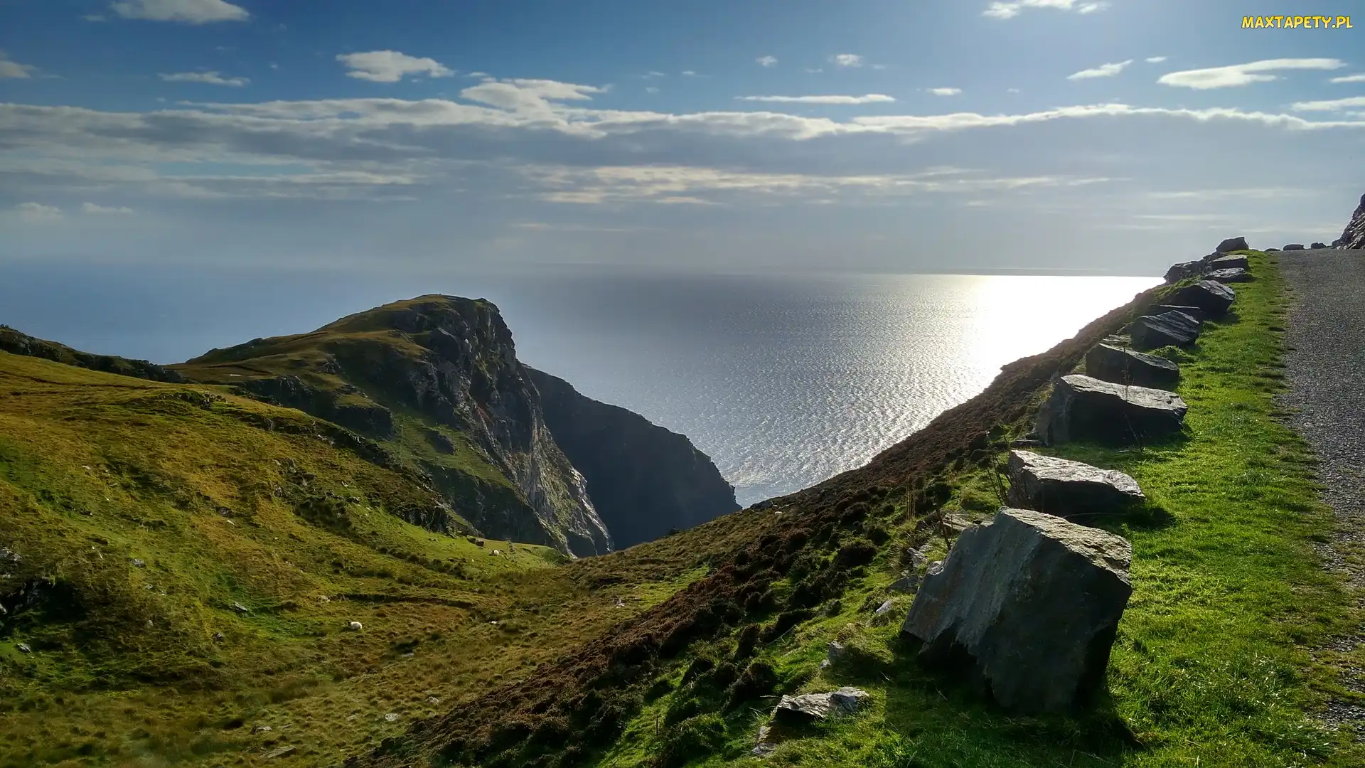 Szlak, Skały, Morze, Wild Atlantic Way, Donegal, Droga, Irlandia, Kamienie