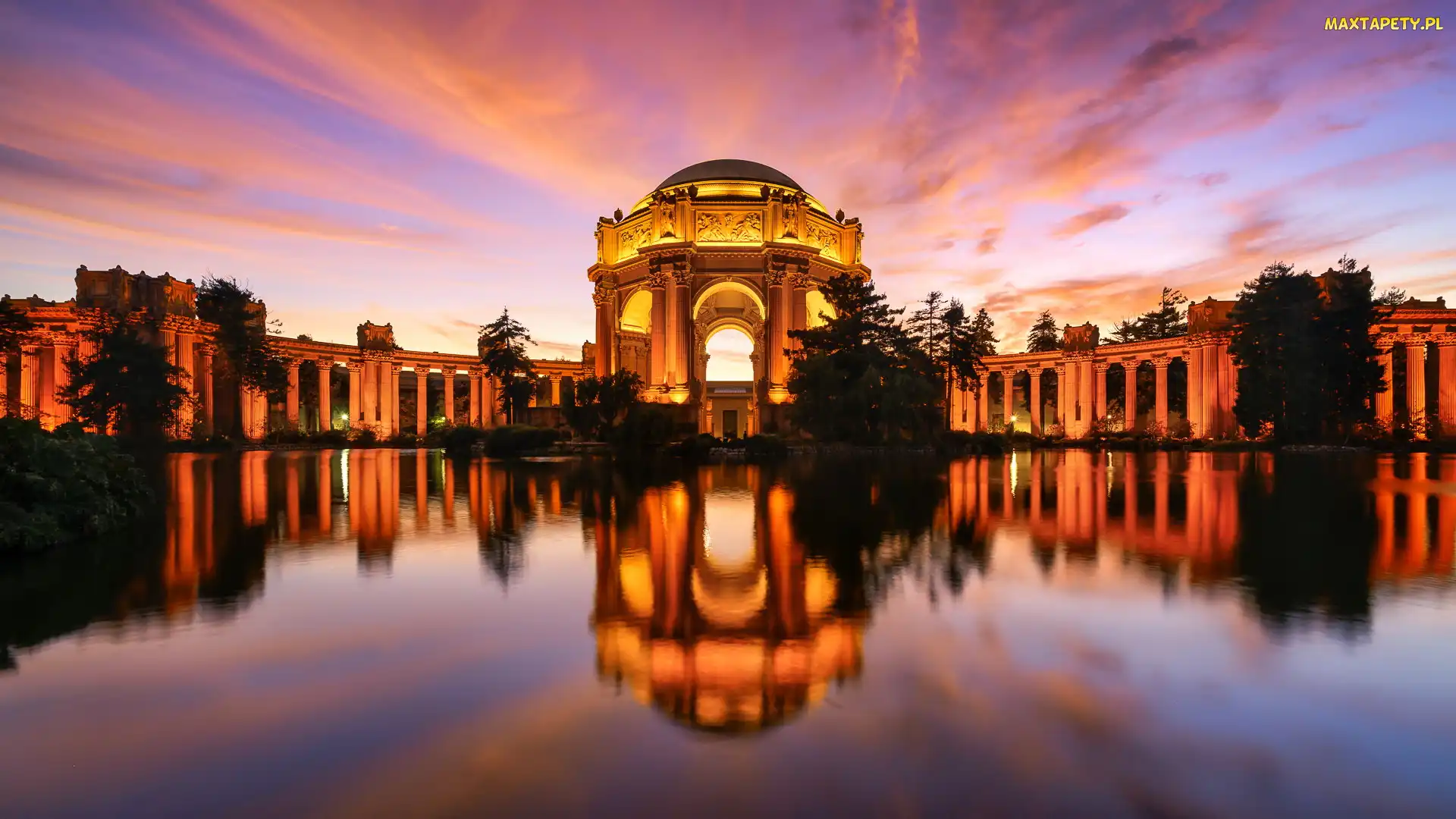 Kalifornia, San Francisco, Pałac Sztuk Pięknych, Stany Zjednoczone, Jezioro, Zabytek, Palace of Fine Arts