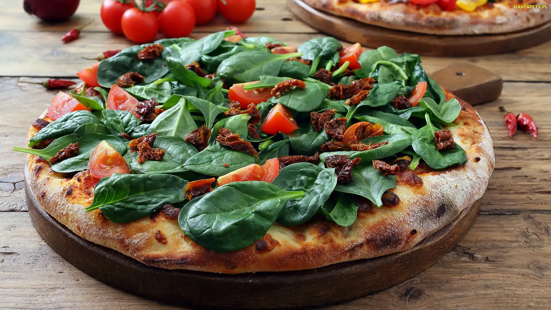 Szpinak, Pomidory, Pizza