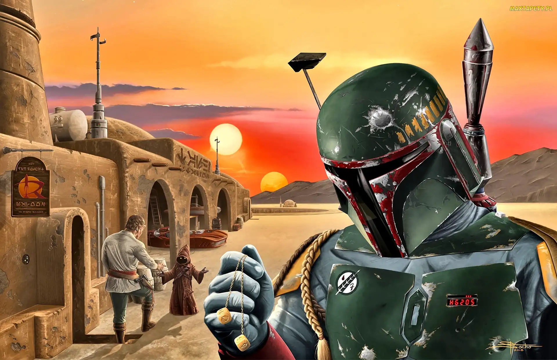 Gwiezdne wojny, Inspiracja, Stacja Tosche, Star Wars, Żołnierz, Grafika, Tosche Station