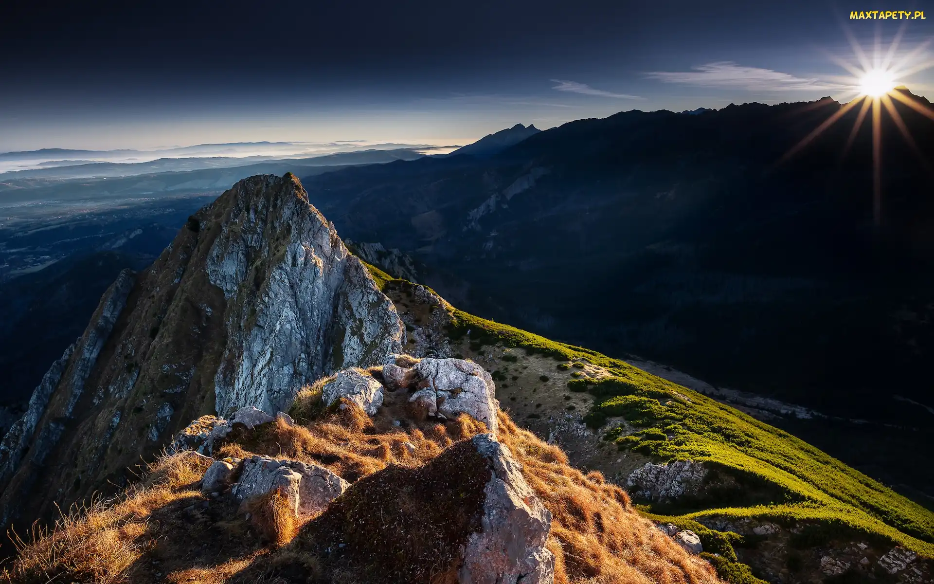 Góry, Polska, Giewont, Tatry, Wschód słońca