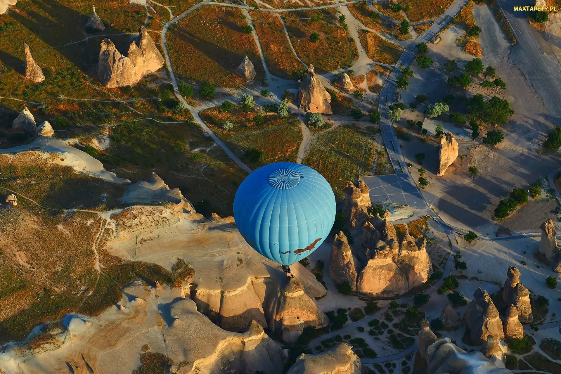 Z Lotu ptaka, Balon, Kapadocja, Turcja, Park Narodowy Goreme, Skały