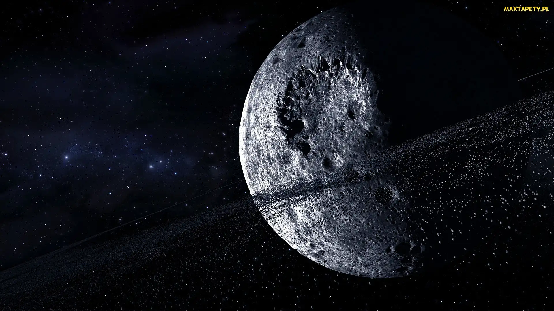 Gwiazdy, Księżyc, Kosmos, Planeta