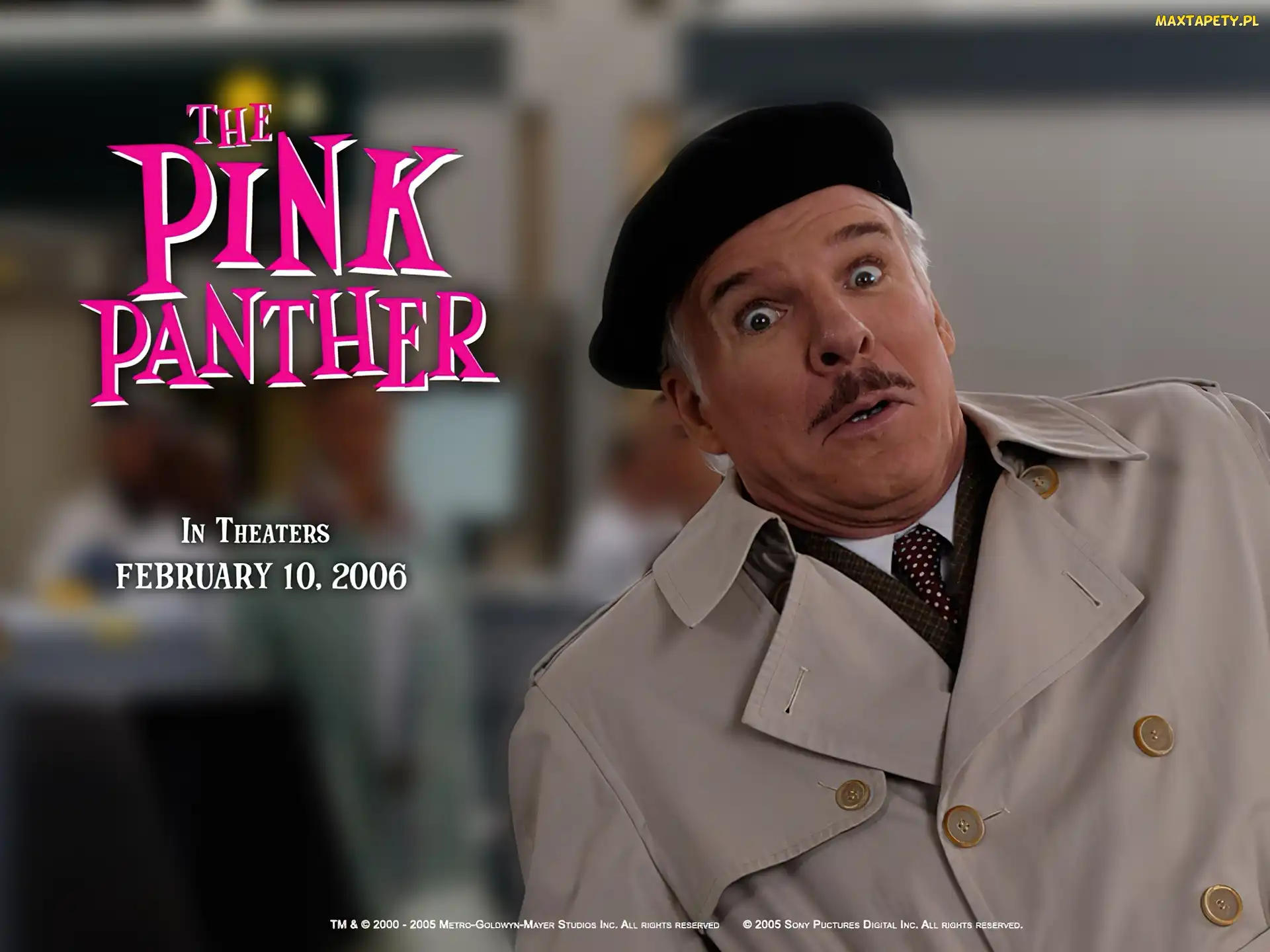 Steve Martin, aktor, beret, płaszcz, The Pink Panther