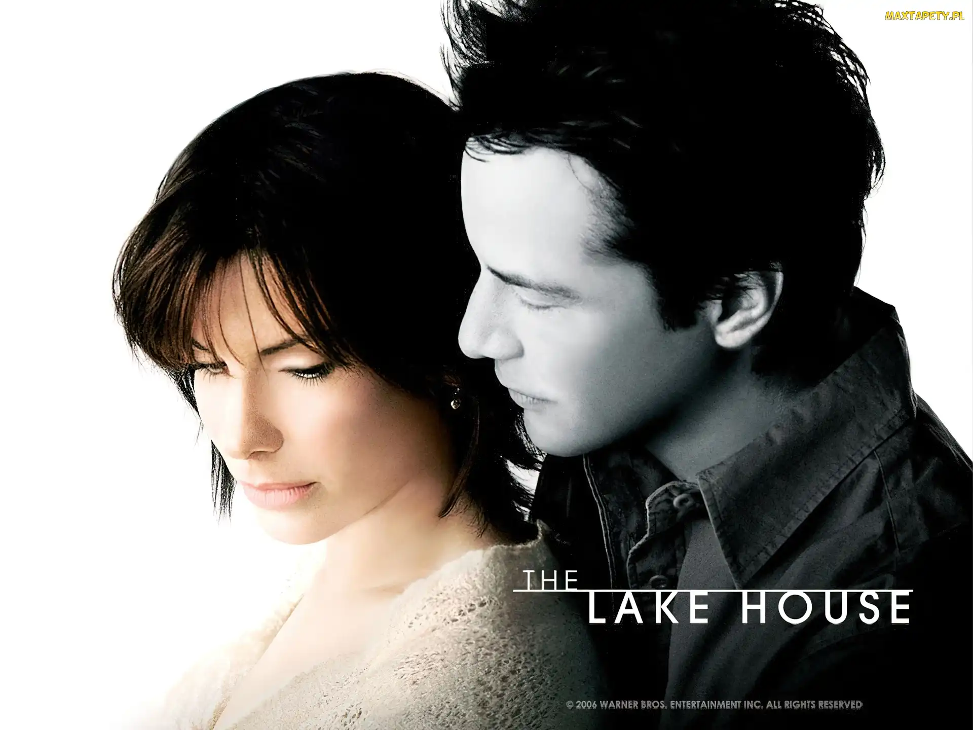 Keanu Reeves, przytuleni, plakat, Sandra Bullock, The Lake House