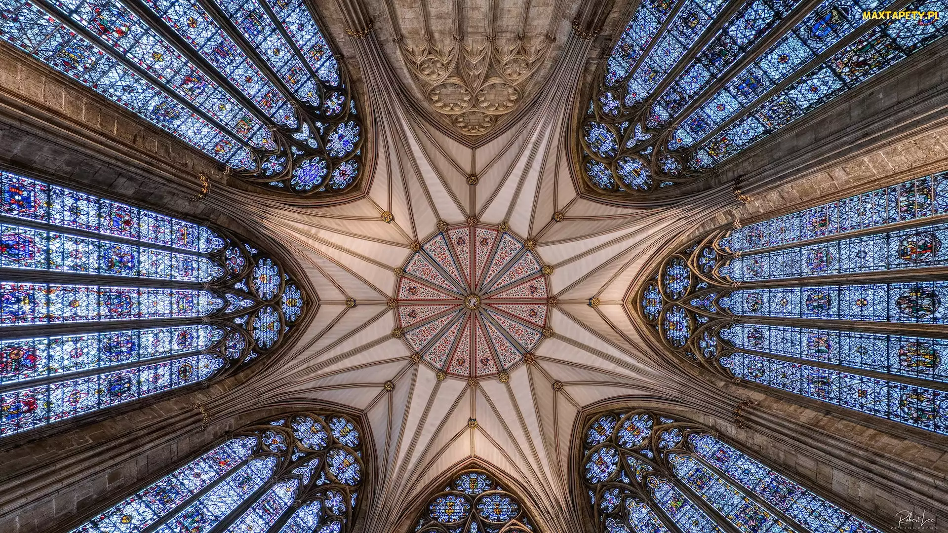 Hrabstwo North Yorkshire, Kościół, Anglia, Katedra York Minster, Sklepienie, Miasto York, Witraże, Wnętrze