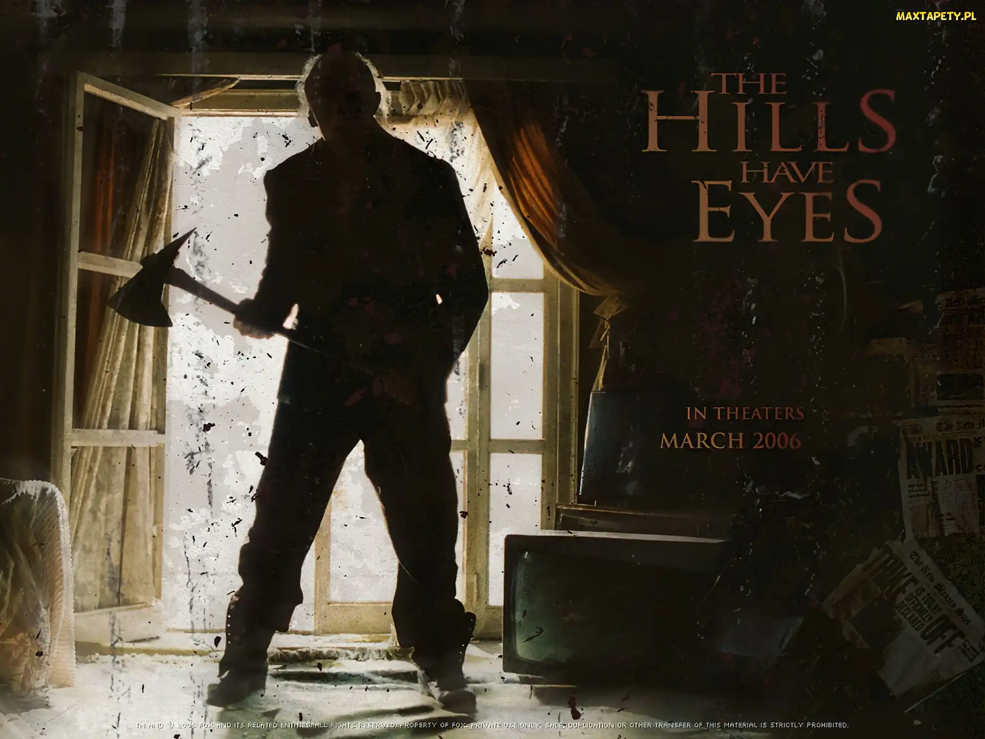 The Hills Have Eyes, pokój, siekiera, okno, dziadek
