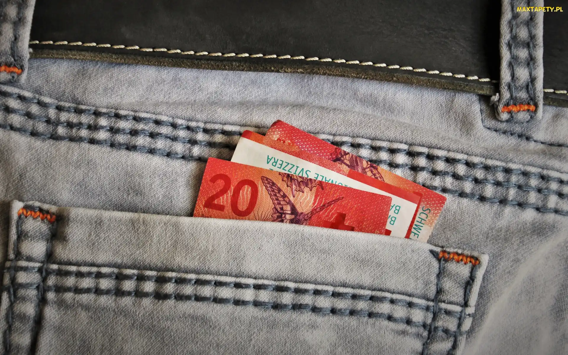 Pieniądze, Dżinsy, Banknoty, Spodnie, Kieszeń, Pasek