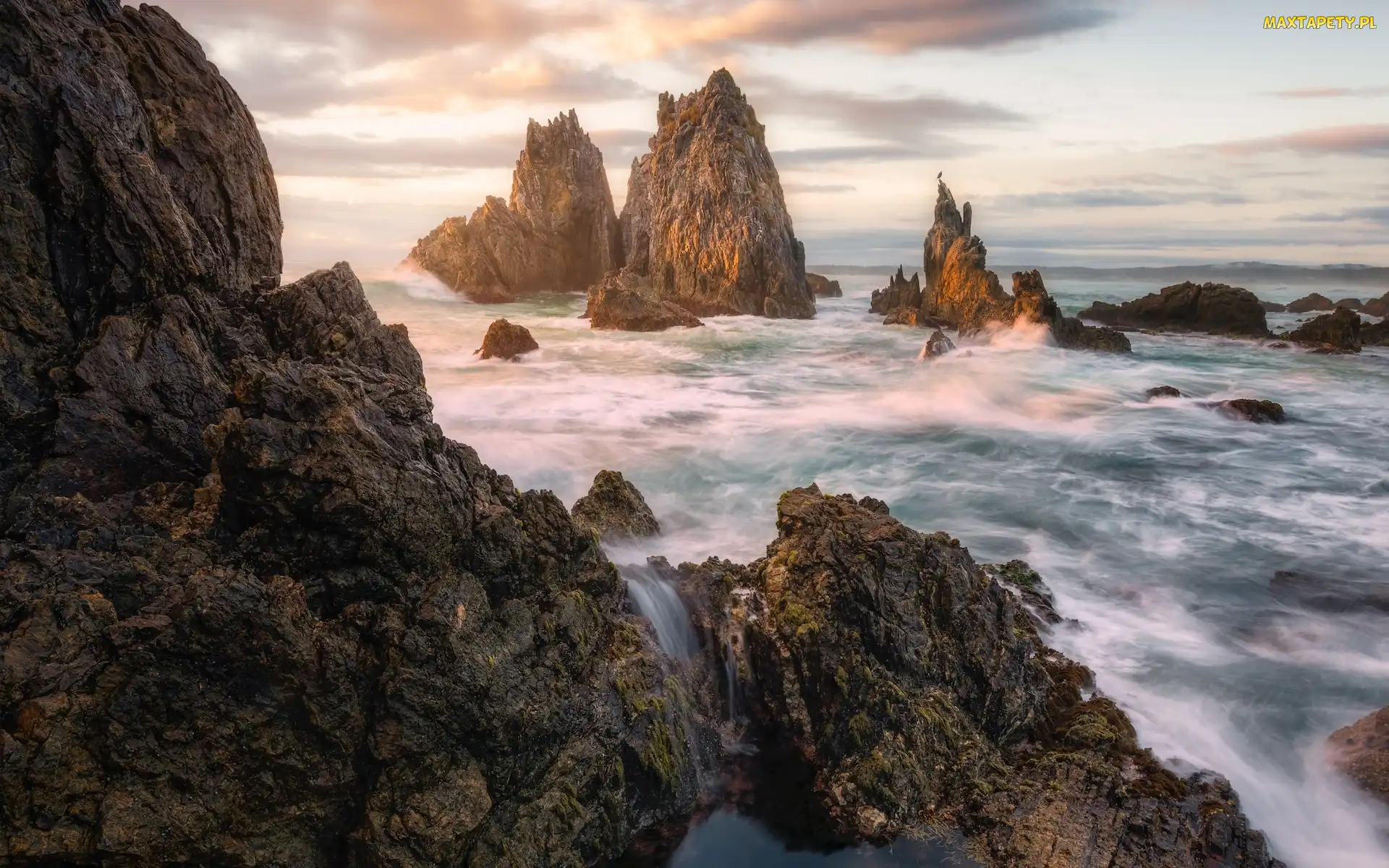 Morze, Fale, Australia, Formacja Camel Rock, Bermagui, Skały