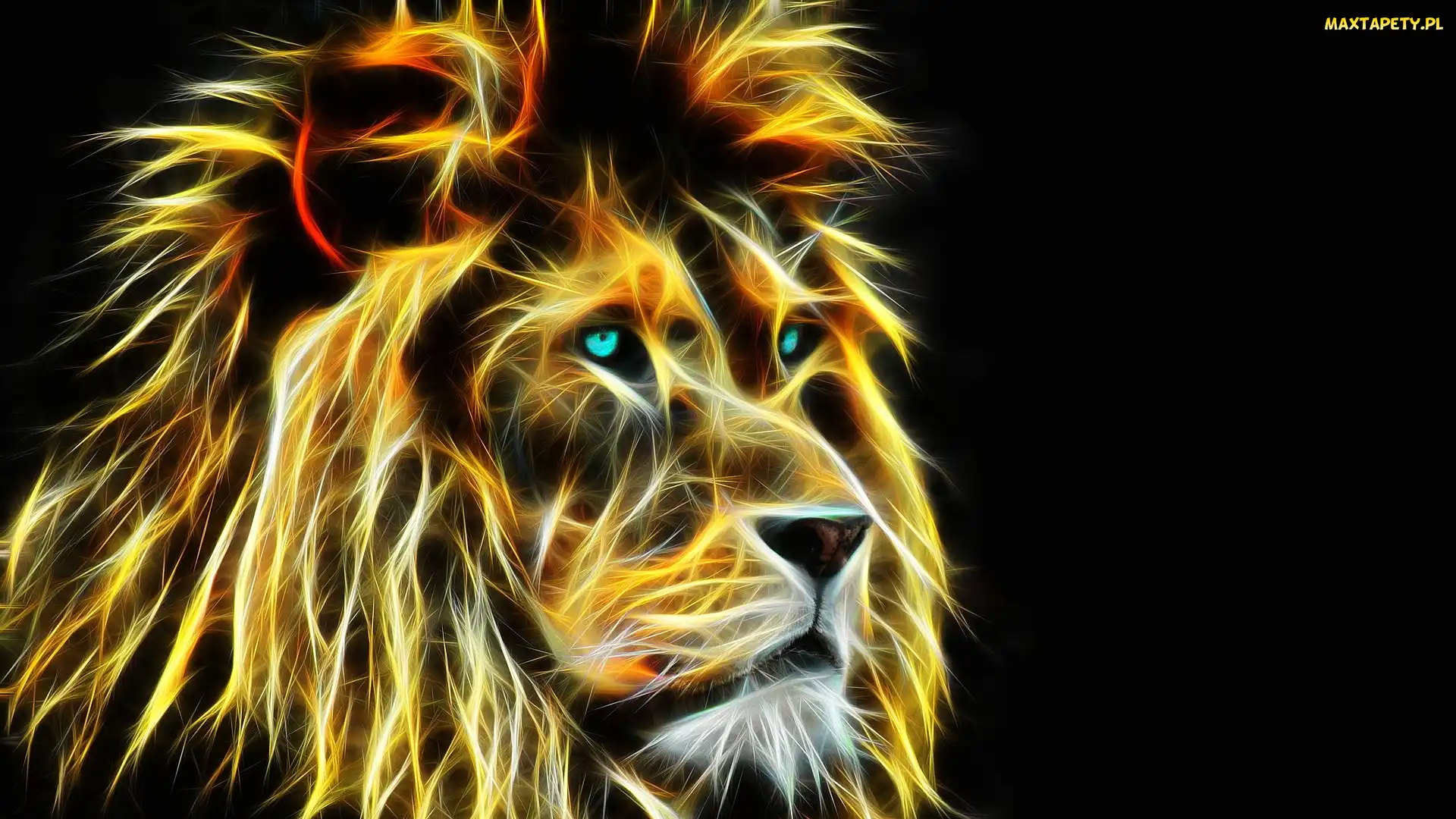 Lew, Tło, Ciemne, Fractalius