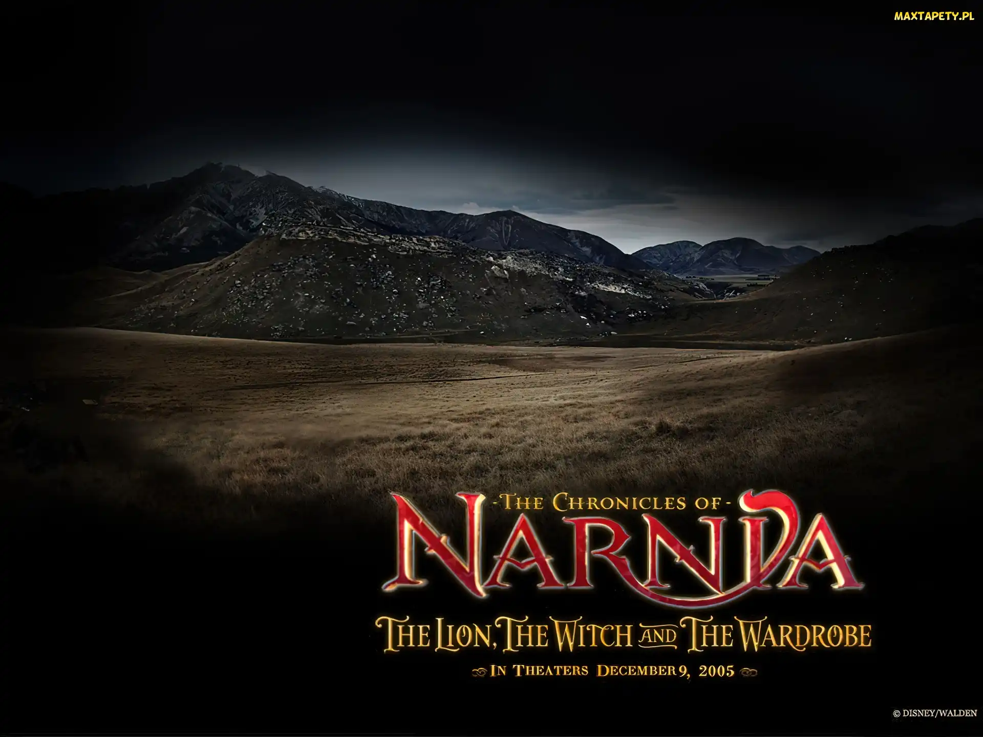 góry, pustkowie, napis, niebo, The Chronicles Of Narnia