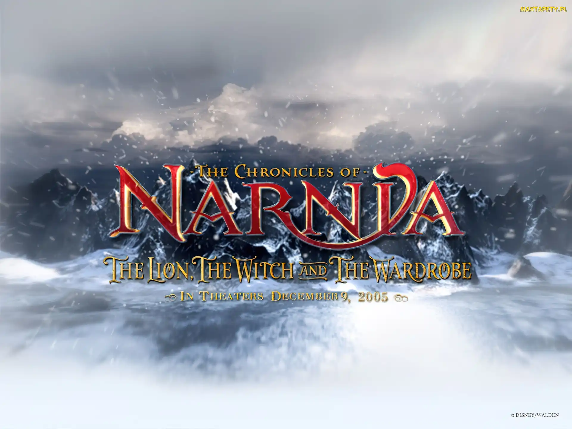 napis, góry, The Chronicles Of Narnia, śnieg