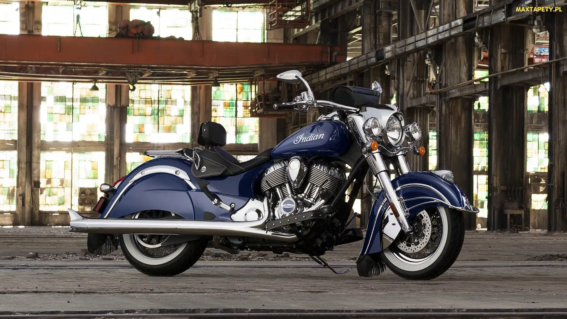 Motocykl, Indian, Granatowy