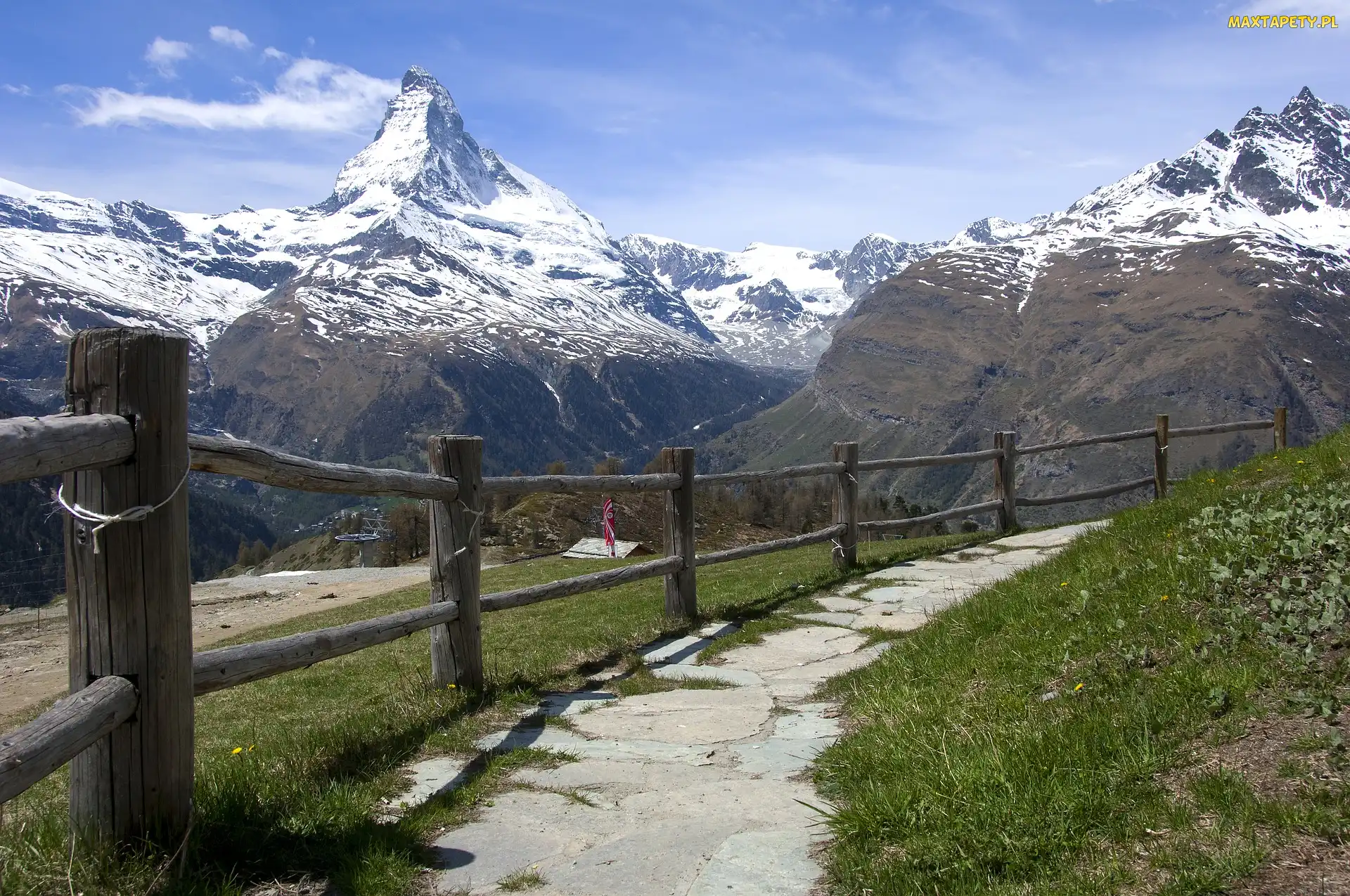 Szwajcaria, Ogrodzenie, Alpy, Góry, Szczyt Matterhorn, Droga