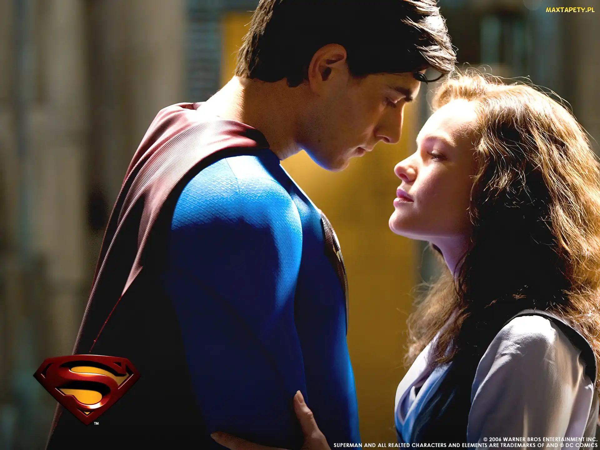 Brandon Routh, zbliżenie, logo, Kate Bosworth, Superman Returns
