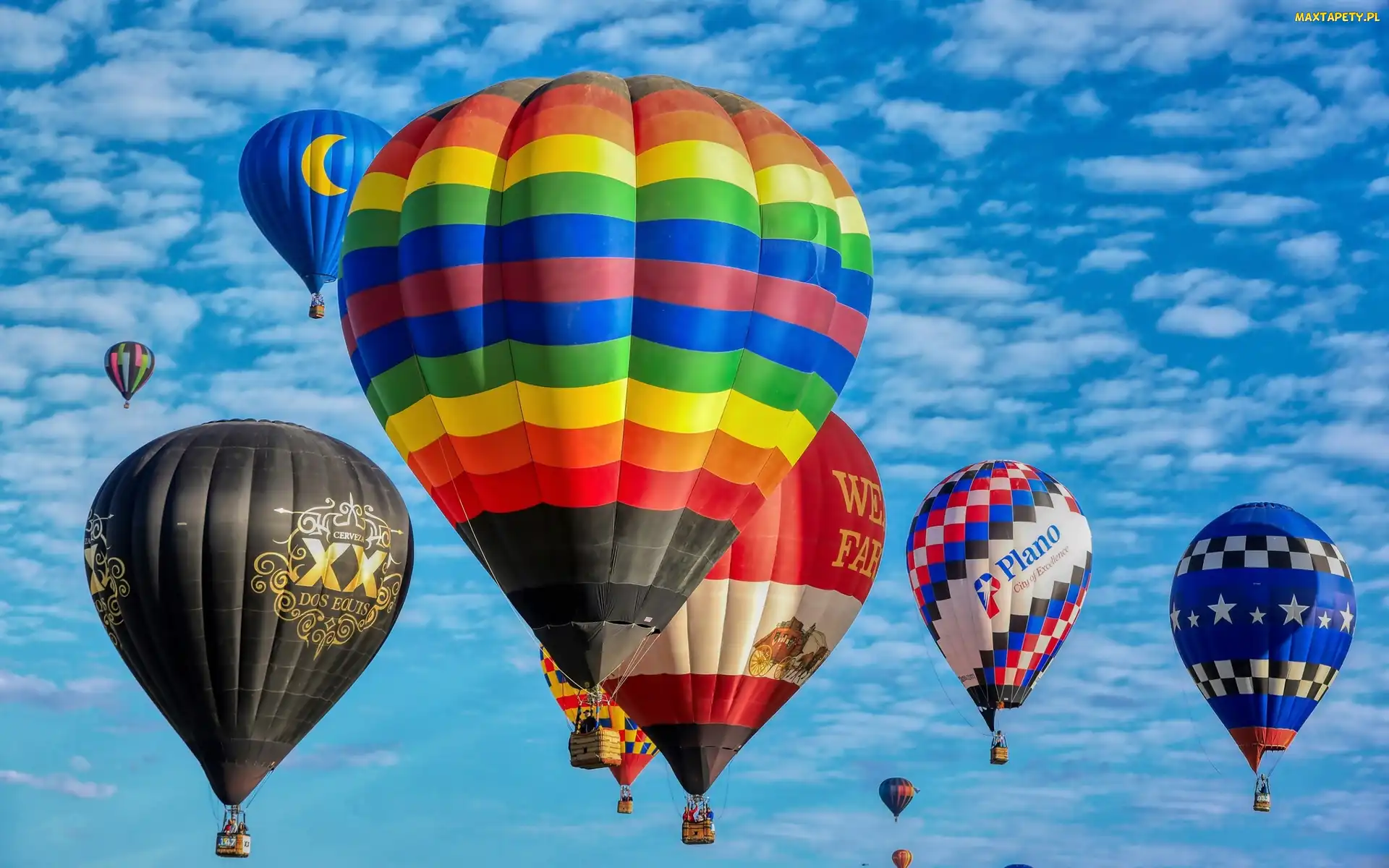 Balony, Baloniarstwo, Chmury, Niebo, Kolorowe