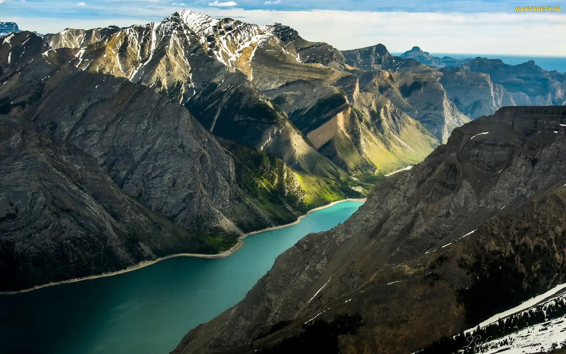Jezioro, Lake Minnewanka, Kanada, Park Narodowy Banff, Alberta, Góry Skaliste