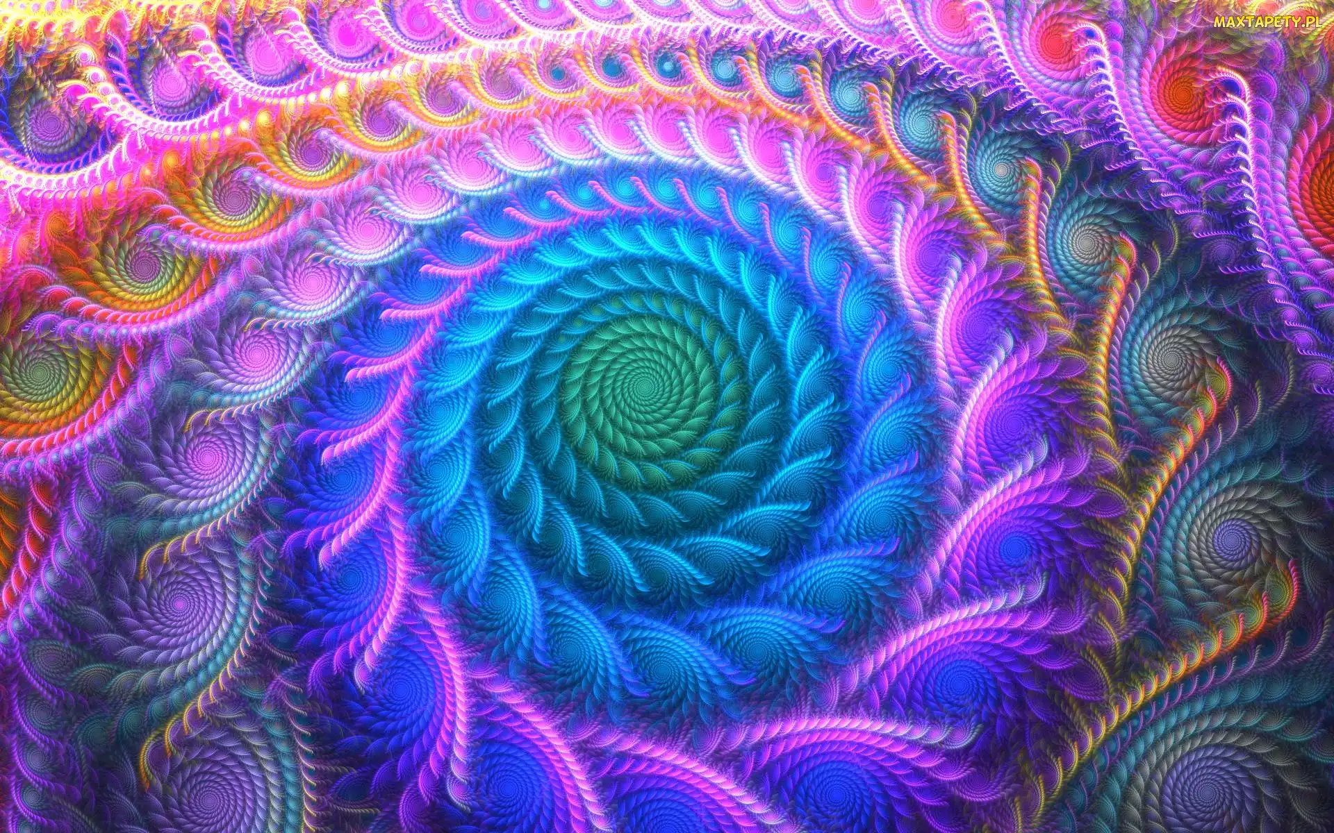 Spirala, Wzory, Fraktal, Tęczowe