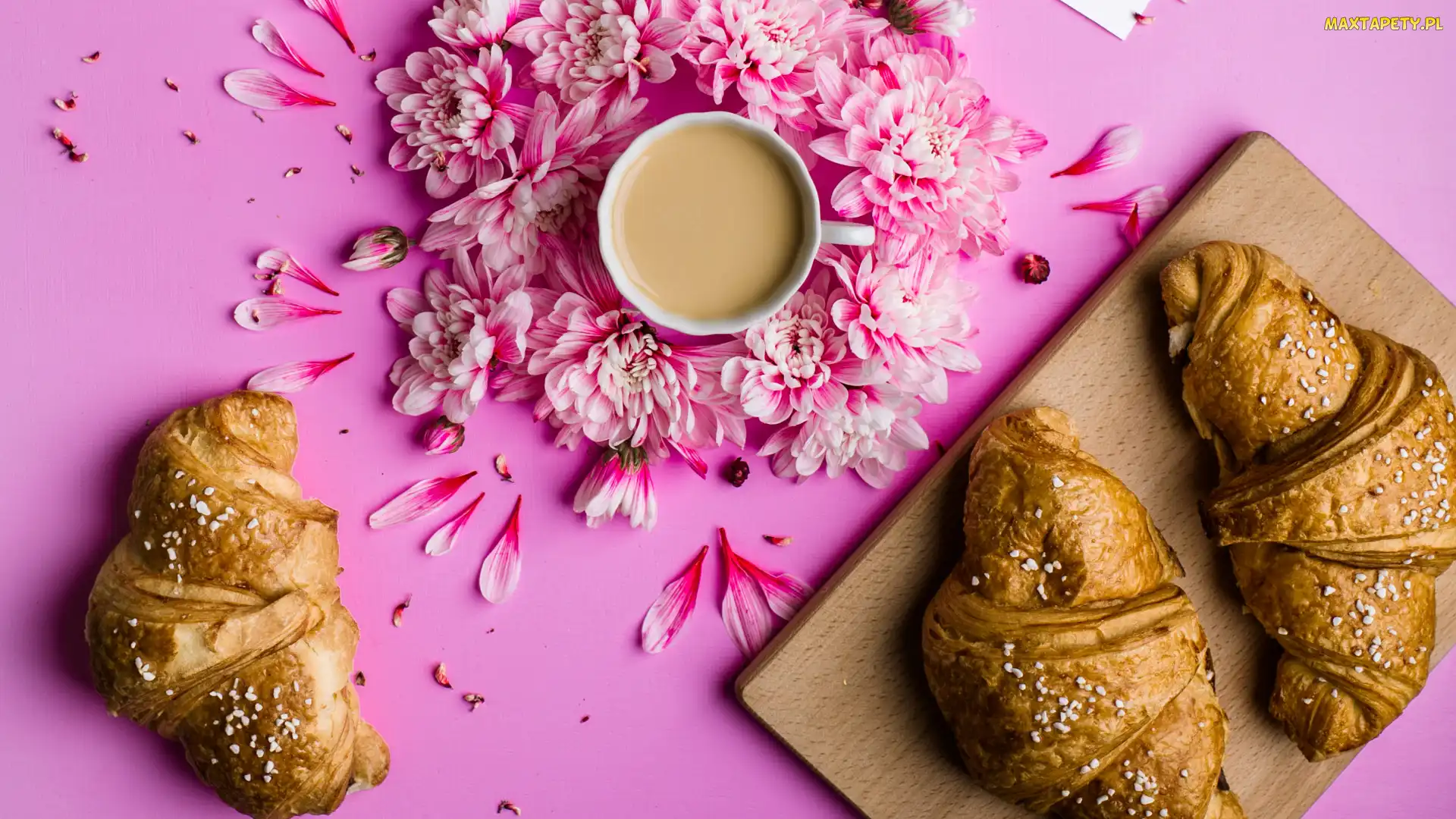 Deska, Płatki, Rogaliki, Kawa, Croissanty, Kwiatki