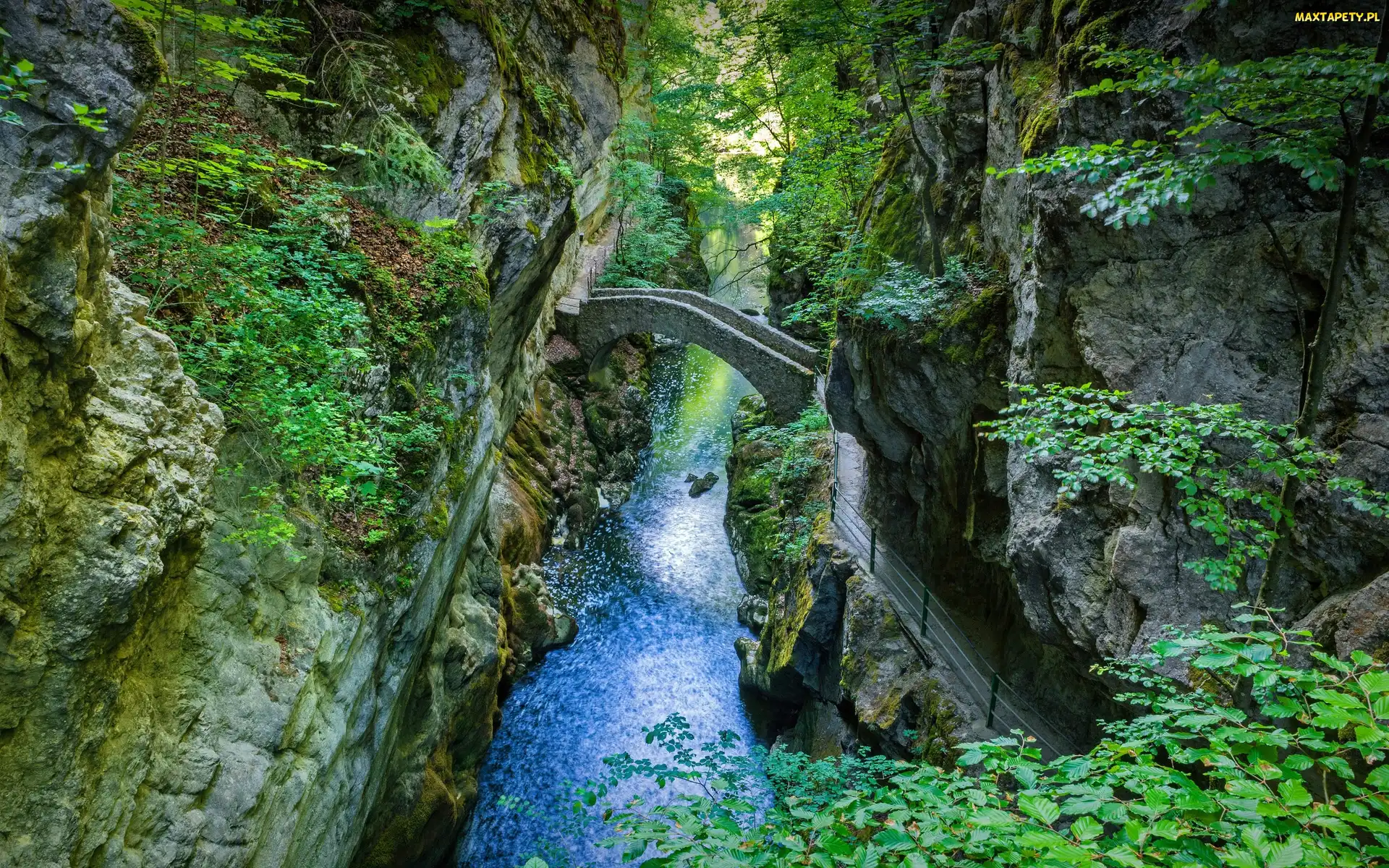 Kanton Neuchatel, Saut de Brot, Szwajcaria, Most, Rzeka Areuse, Kamienny, Wąwóz, Skały