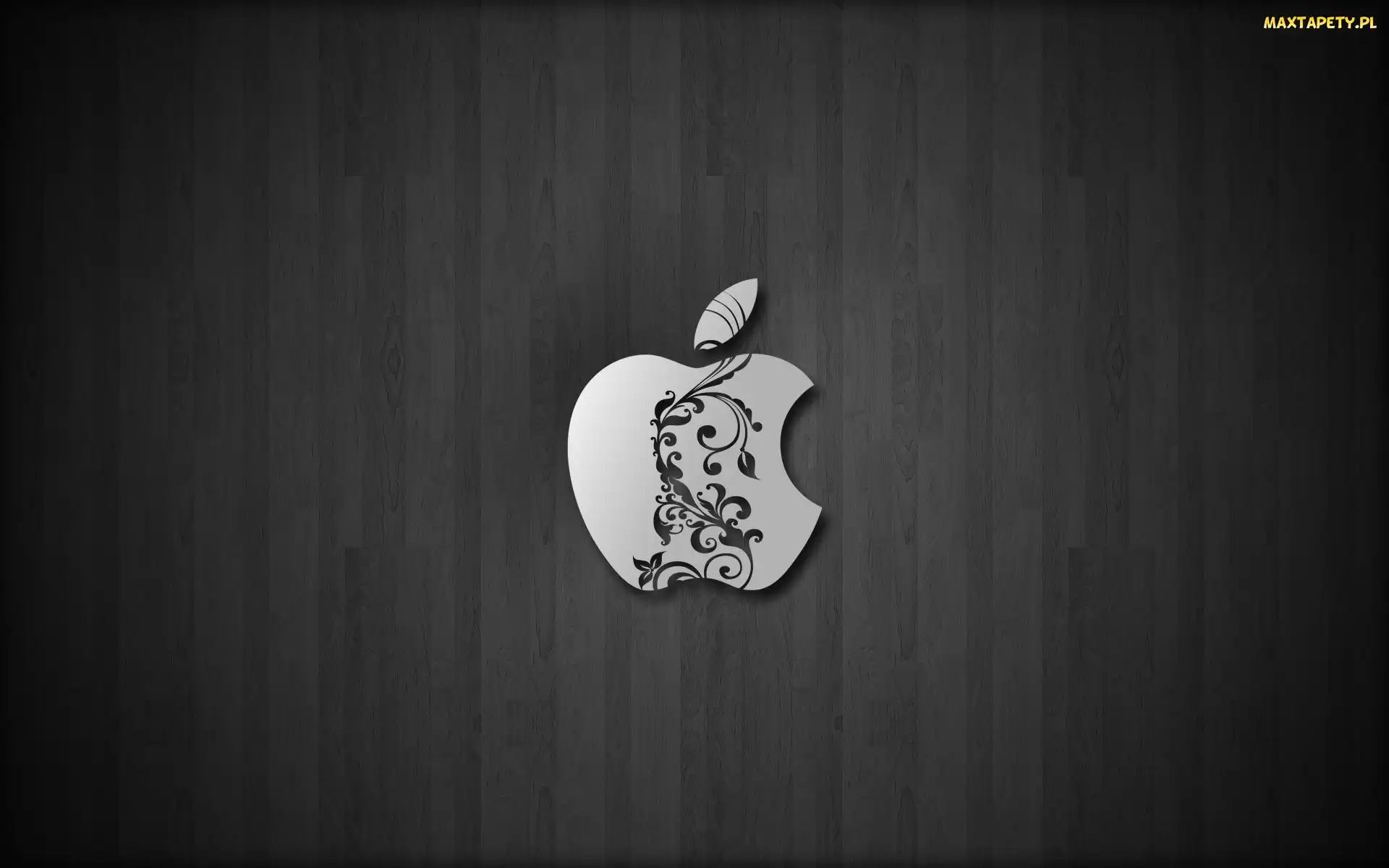 Tło, Szare, Logo, Apple, Wzór, Kwiatowy
